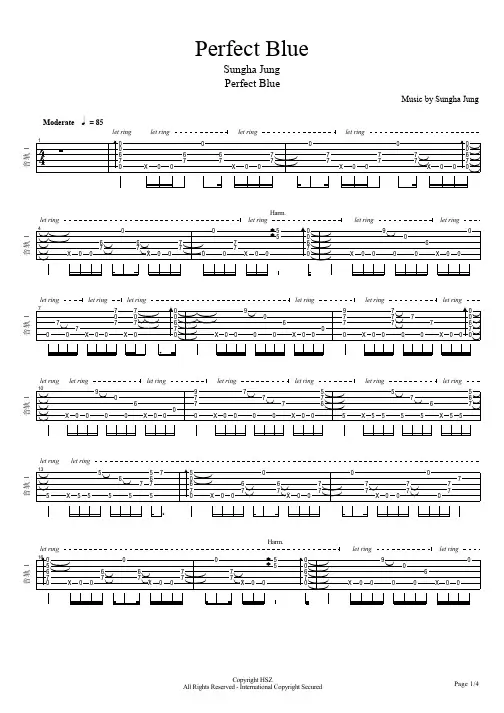 sungha_jung_perfect_blue. 独奏 吉他 谱 指弹 pdf