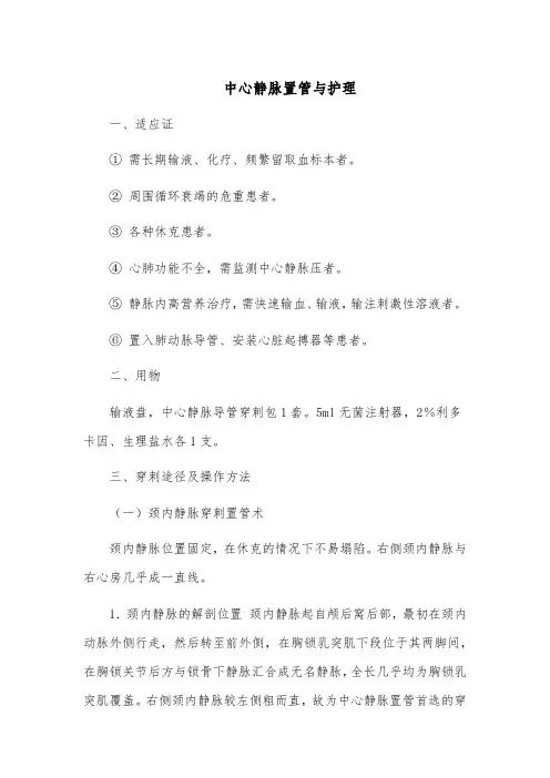中心静脉置管与护理