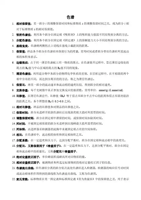 分析化学专业-名词解释题目