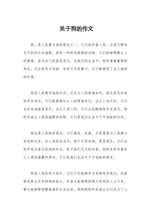 关于狗的作文