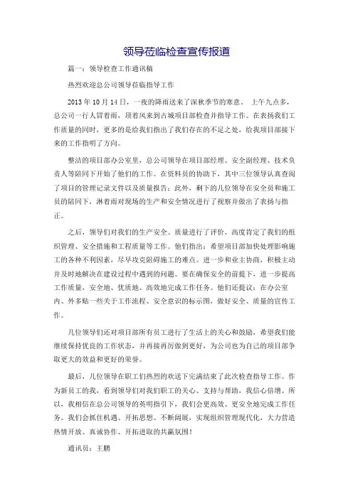 领导莅临检查宣传报道