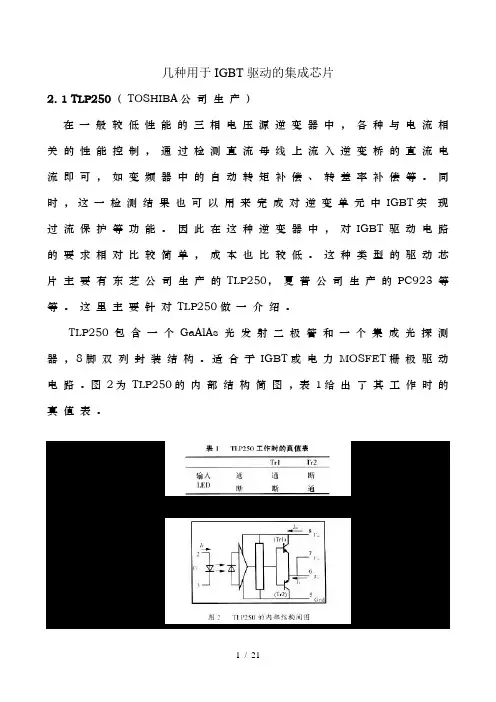 几种用于IGBT驱动的集成芯片