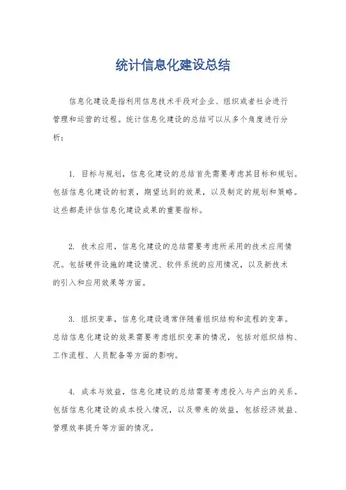 统计信息化建设总结
