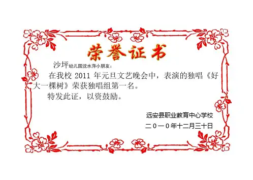 荣誉证书模板