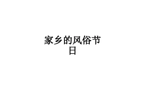 家乡的风俗节日ppt课件