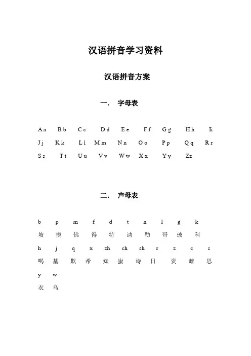 汉语拼音学习资料