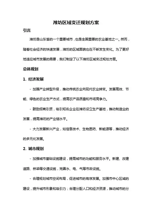 潍坊区域变迁规划方案