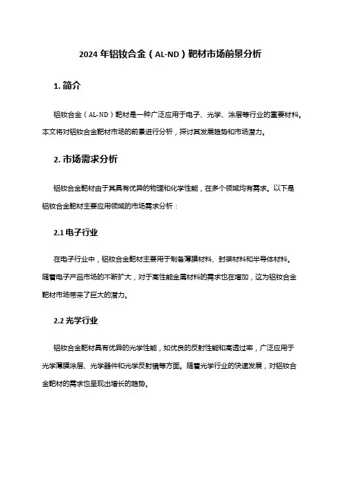 2024年铝钕合金(AL-ND)靶材市场前景分析