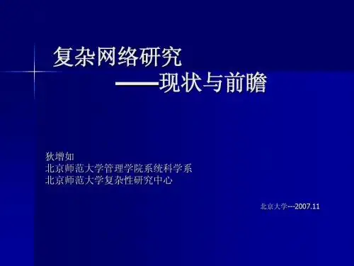 复杂网络研究现状