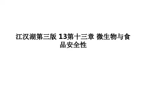 江汉湖第三版 13第十三章 微生物与食品安全性PPT课件