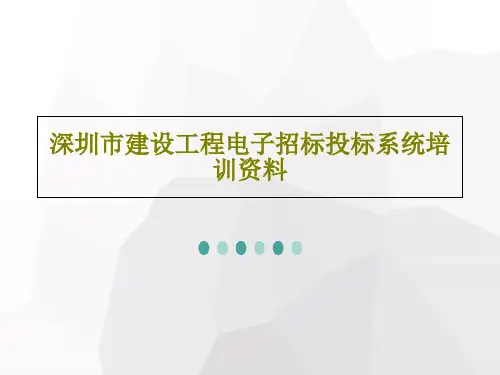 深圳市建设工程电子招标投标系统培训资料共120页文档