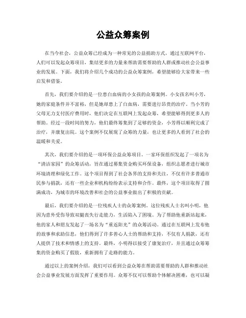 公益众筹案例