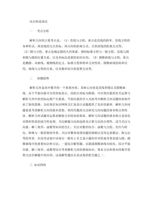 动点轨迹求法(六部分全)