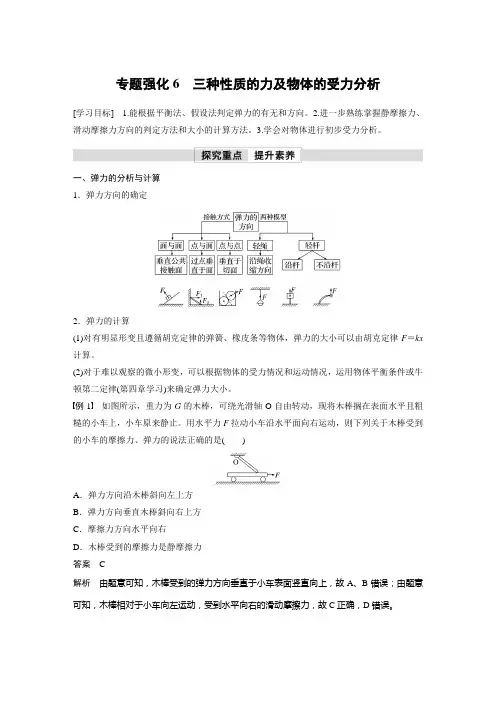 第三章 专题强化6 三种性质的力及物体的受力分析