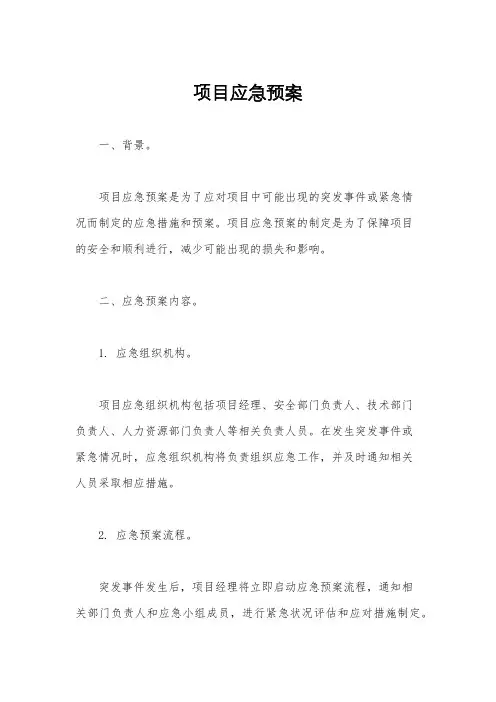 项目应急预案