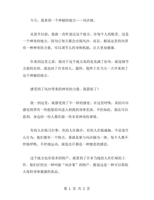 风沙渡作文范文