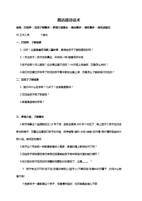 面访接待话术