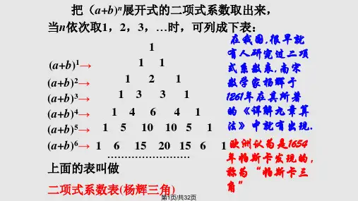 杨辉三角上课用PPT课件