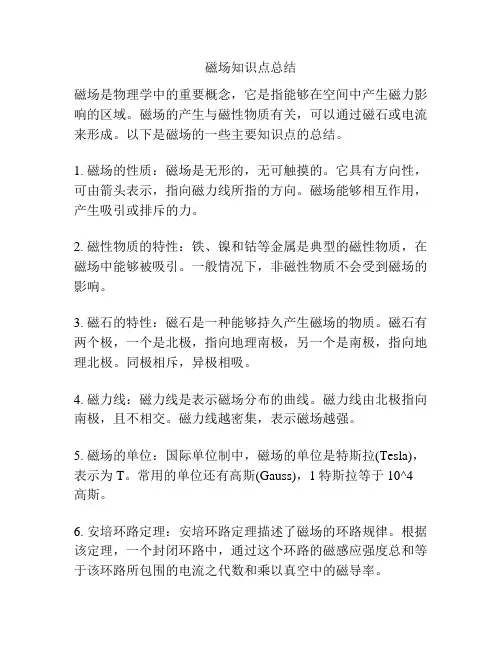 磁场知识点总结