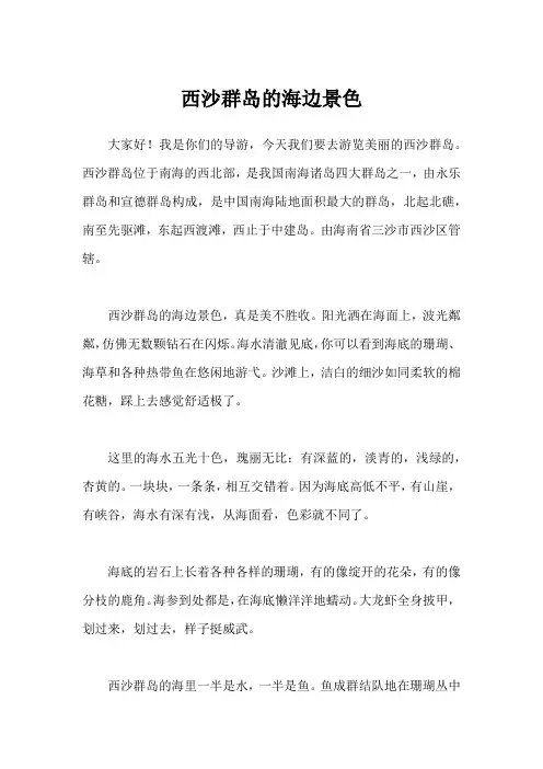 三年级上册语文导游介绍西沙群岛的海边景色