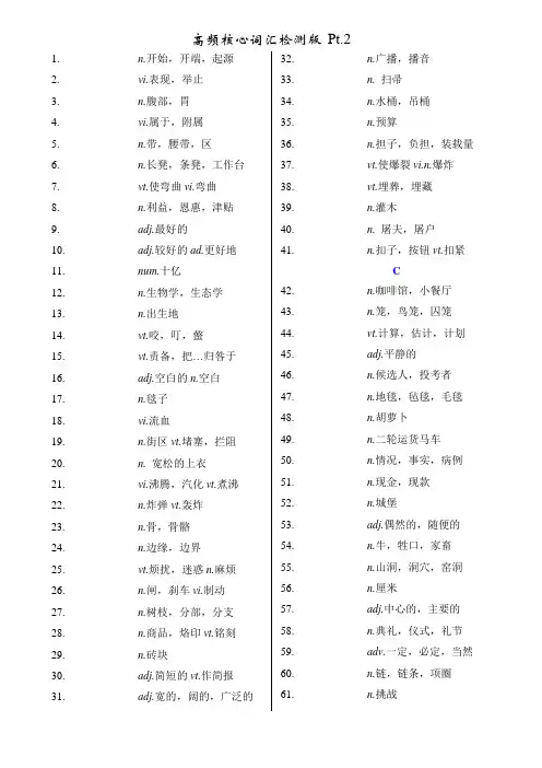 高考英语高频核心词汇983个(2) 检测版