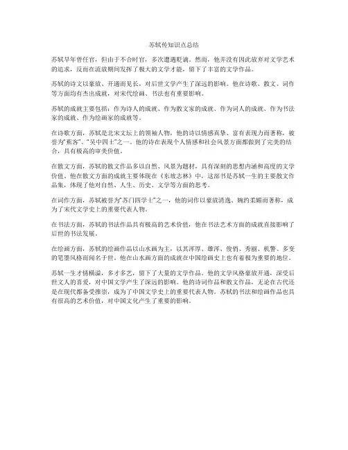 苏轼传知识点总结