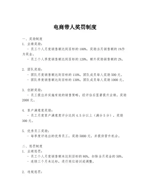电商带人奖罚制度