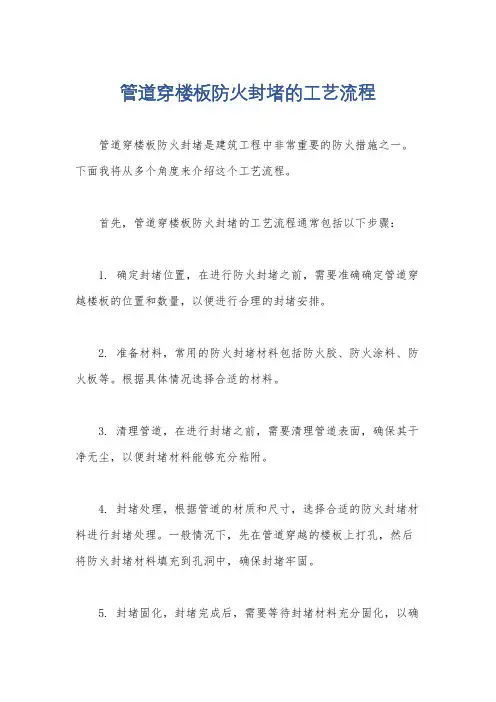 管道穿楼板防火封堵的工艺流程