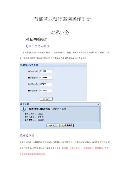 智盛商业银行案例操作手册对私样本