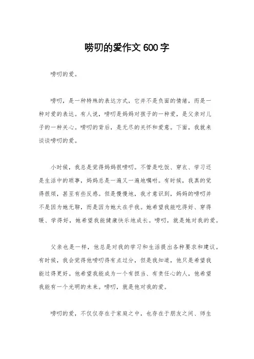 唠叨的爱作文600字