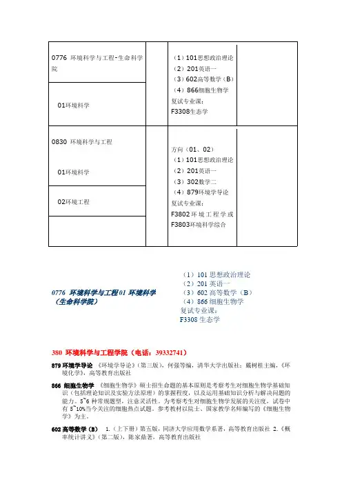 中山大学  环境科学与工程