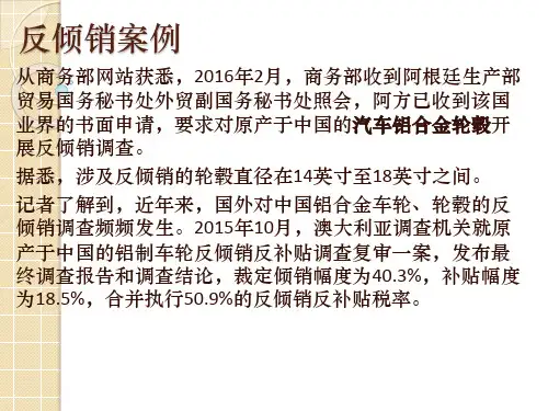 反倾销案例