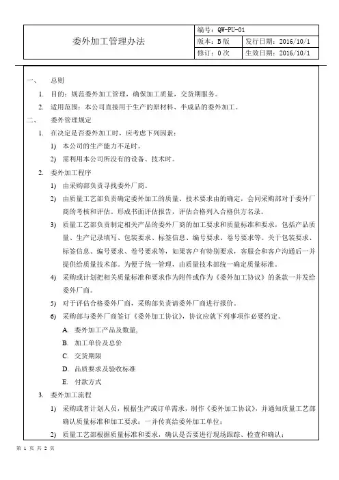 委外加工管理办法