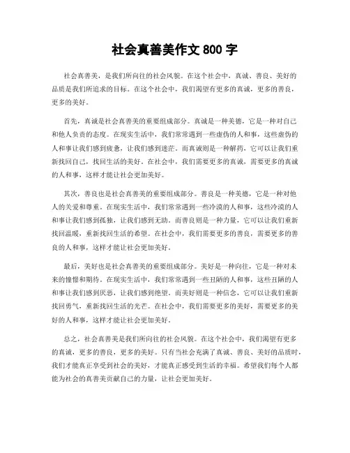 社会真善美作文800字
