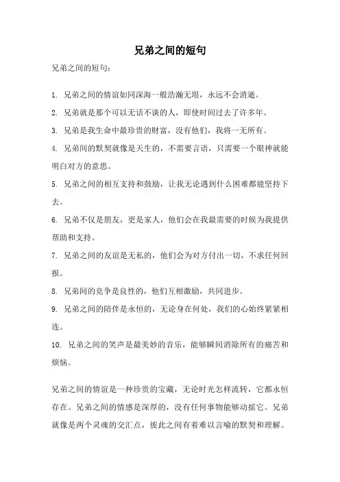 兄弟之间的短句
