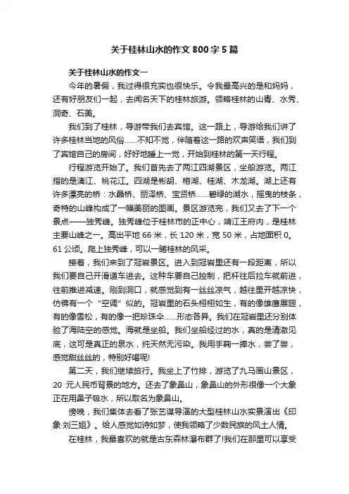 关于桂林山水的作文800字5篇