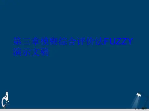 第三章模糊综合评价法FUZZY演示文稿