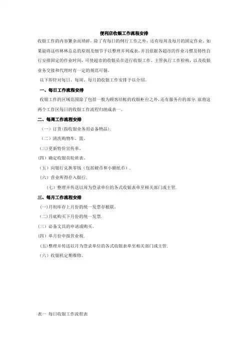 便利店收银工作流程安排