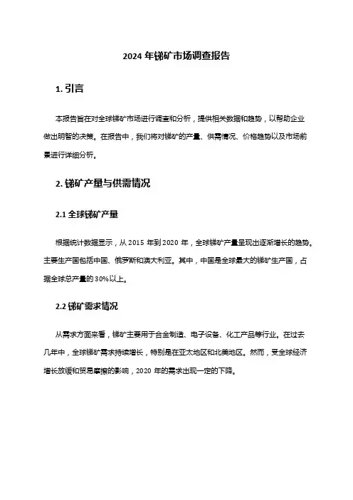 2024年锑矿市场调查报告