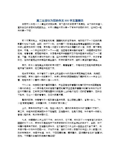 高二以目标为题的作文800字五篇精选