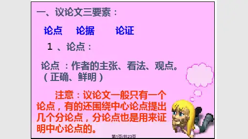 议论文知识点讲解PPT课件