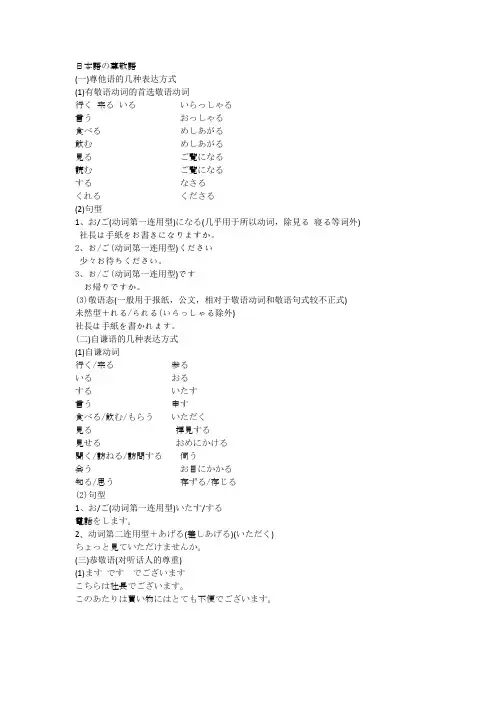 日本语の尊敬语