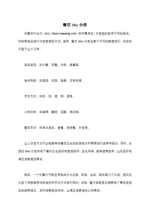 餐饮sku分类
