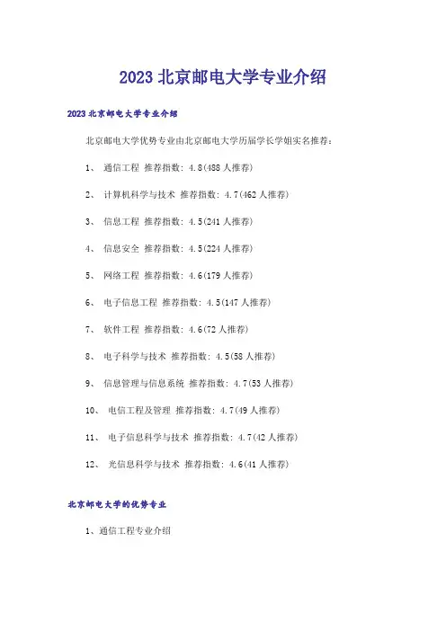 2023高考_北京邮电大学专业介绍