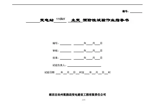 110kV变压器预防性试验