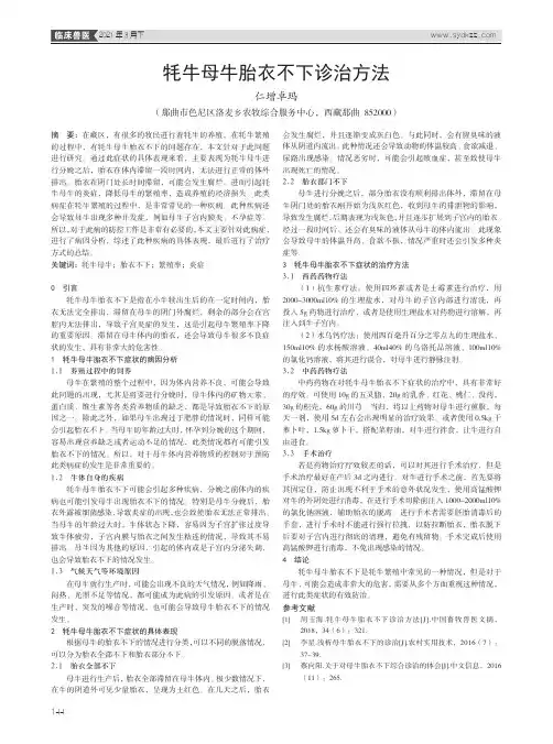 牦牛母牛胎衣不下诊治方法
