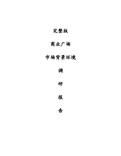 完整版商业广场市场背景环境调研报告