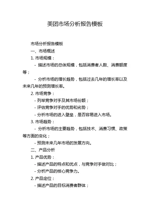 美团市场分析报告模板