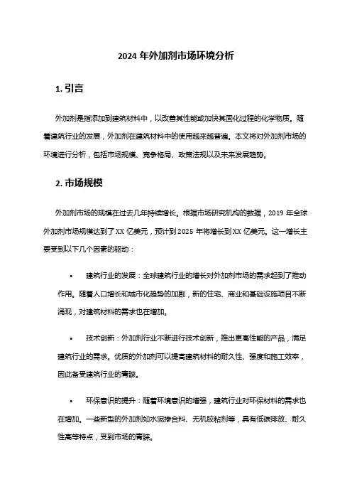 2024年外加剂市场环境分析