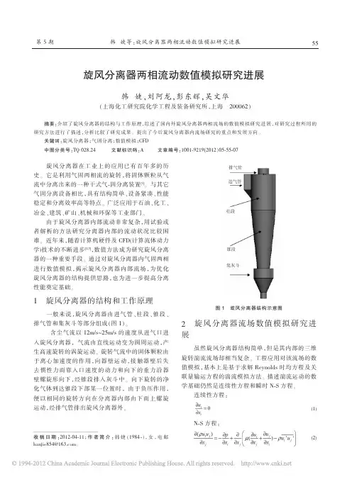 旋风分离器两相流动数值模拟研究进展